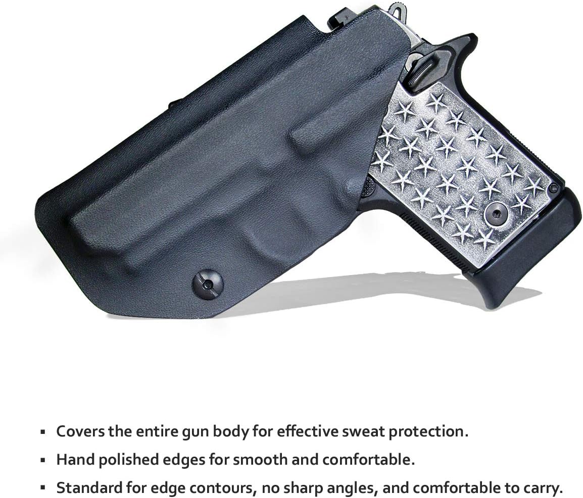 P938 Holster, Kydex IWB Holster Fit: Sig Sauer P938 Pistol Case - Inside Waistband Concealed Carry Holster - Sig P938 Gun Accessories - Adj. Cant Retention - Cover Mag-Button - No Wear - No Jitter