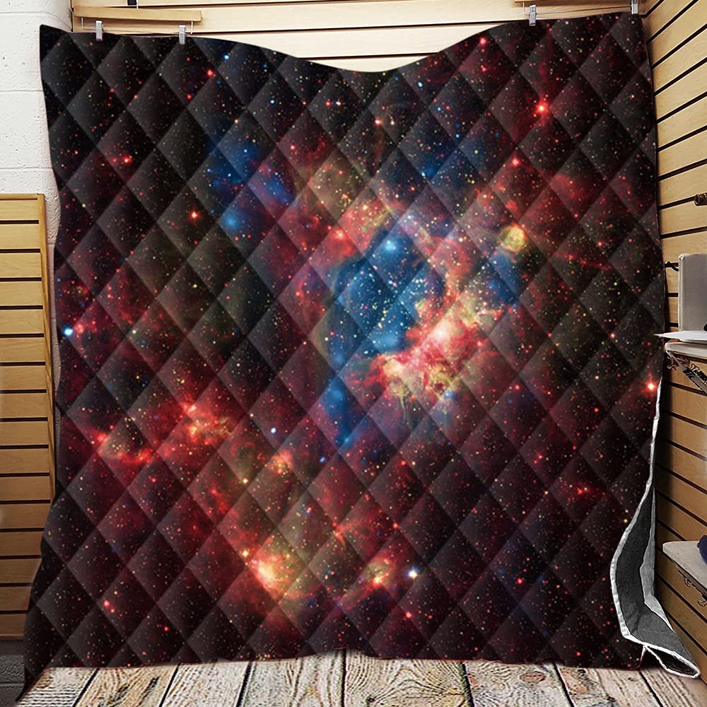Chickwin Bedspreads Quilted 3D Pattern Patchwork Quilts Sofa Bed Throws Blankets Coverlet for All Season Microfiber Quilt Super King Size Easy Care (Starry sky 9,150x200cm)