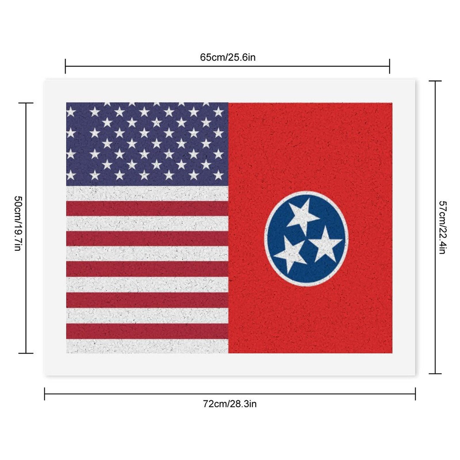 Malen nach Zahlen, Motiv: US- und Tennessee-Flagge, bedrucktes Malen-nach-Zahlen-Set für Erwachsene, Anfänger, bunt, DIY, einfaches Malen für Zuhause, Wanddekoration