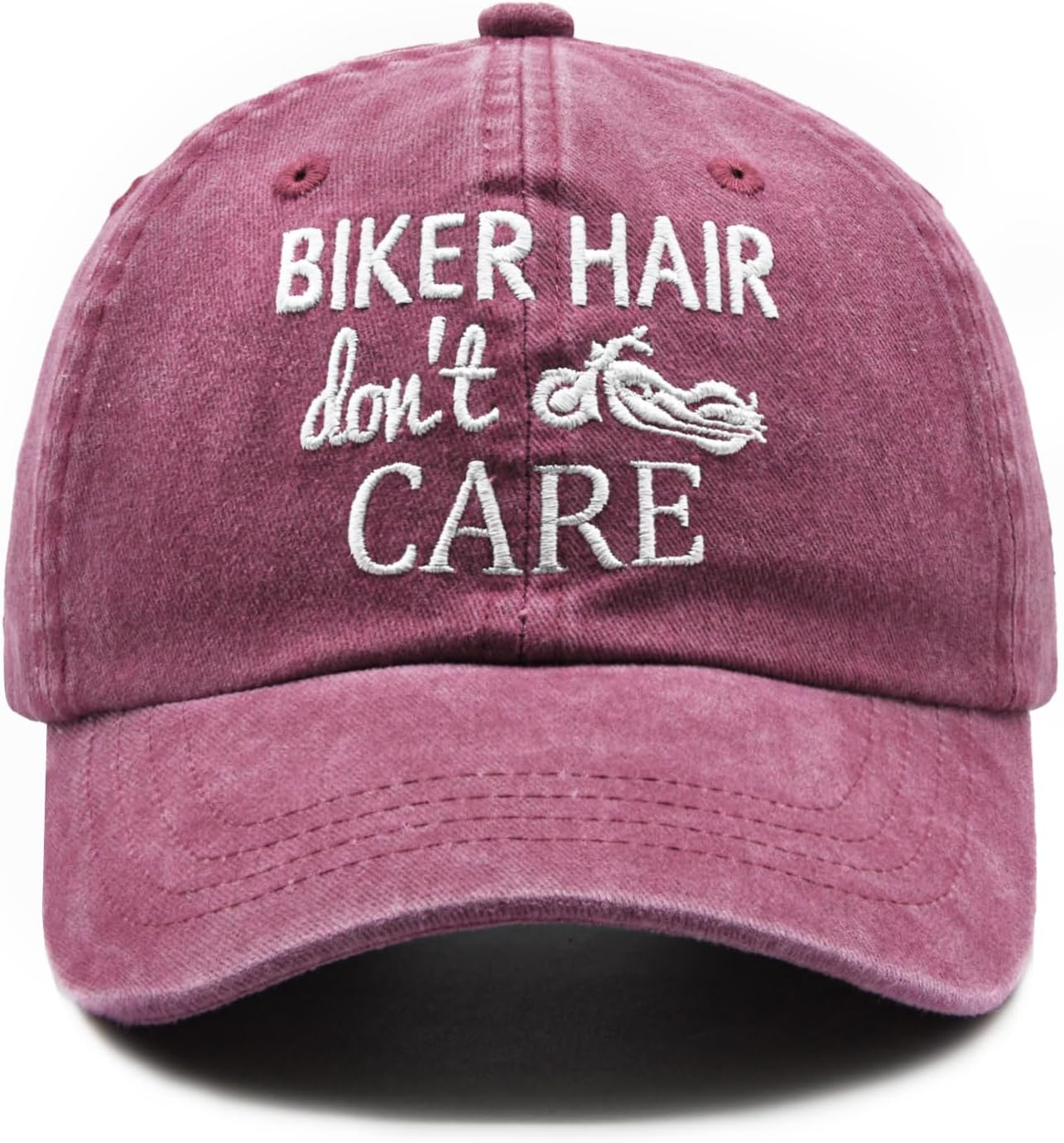 Waldeal Biker Hair Don't Care Hat for Women, Denim Washed Adjustable Baseball Cap