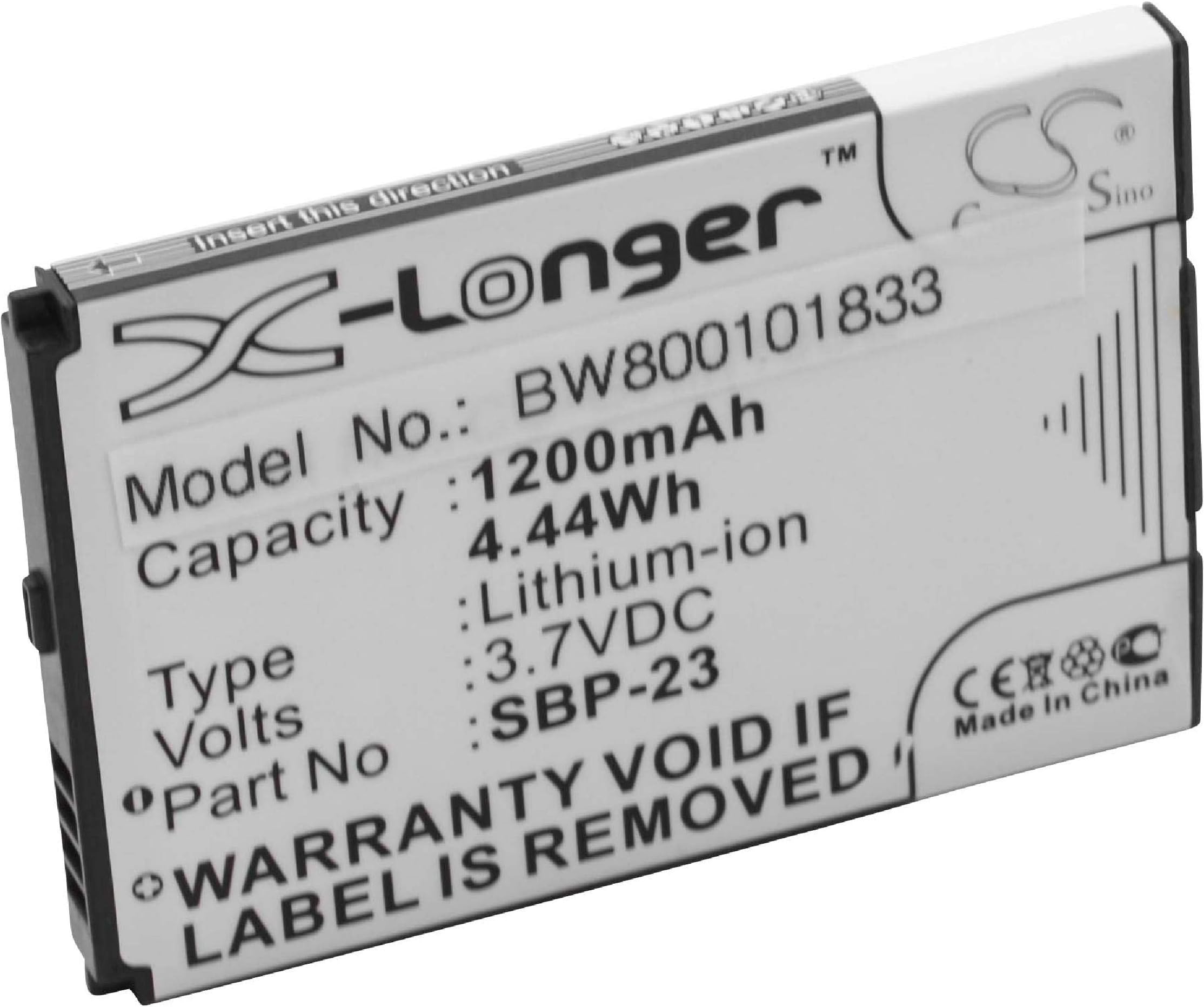 vhbw Battery LI-ION 1200mAh suitabele for GARMIN ASUS Nüvifon M10E, A10 replaces SBP-23, 361-00048-00