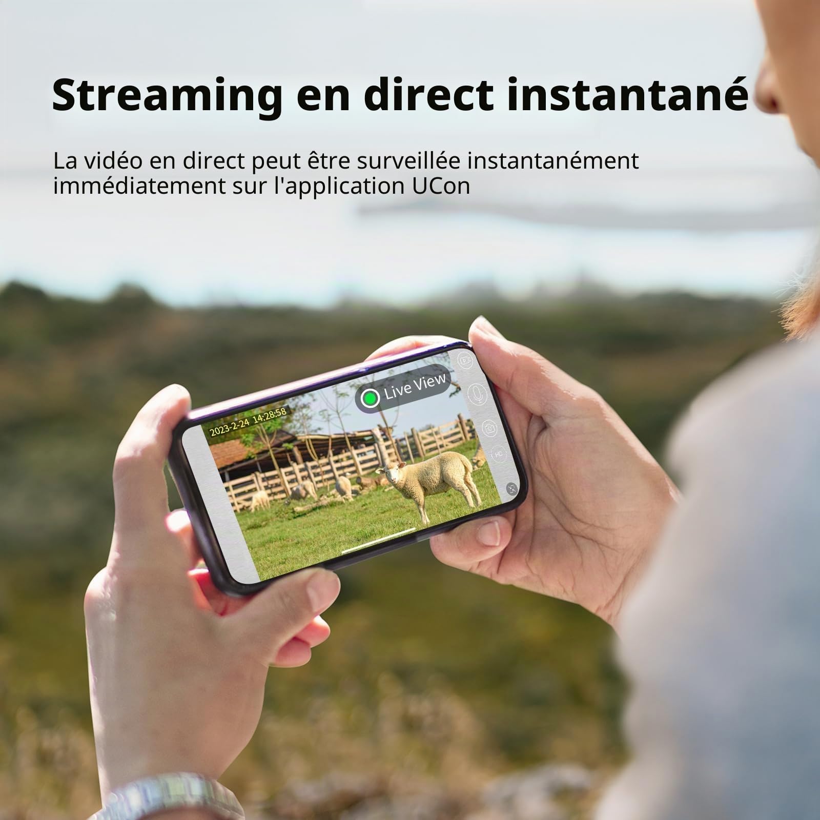 Caméra de chasse 4G LTE solaire avec carte SIM, phototrapage 4K sans WiFi, batterie 10 400 mAh, vision nocturne 950 nm IR invisible, audio bidirectionnel, activation 0,2 s, IP66 étanche