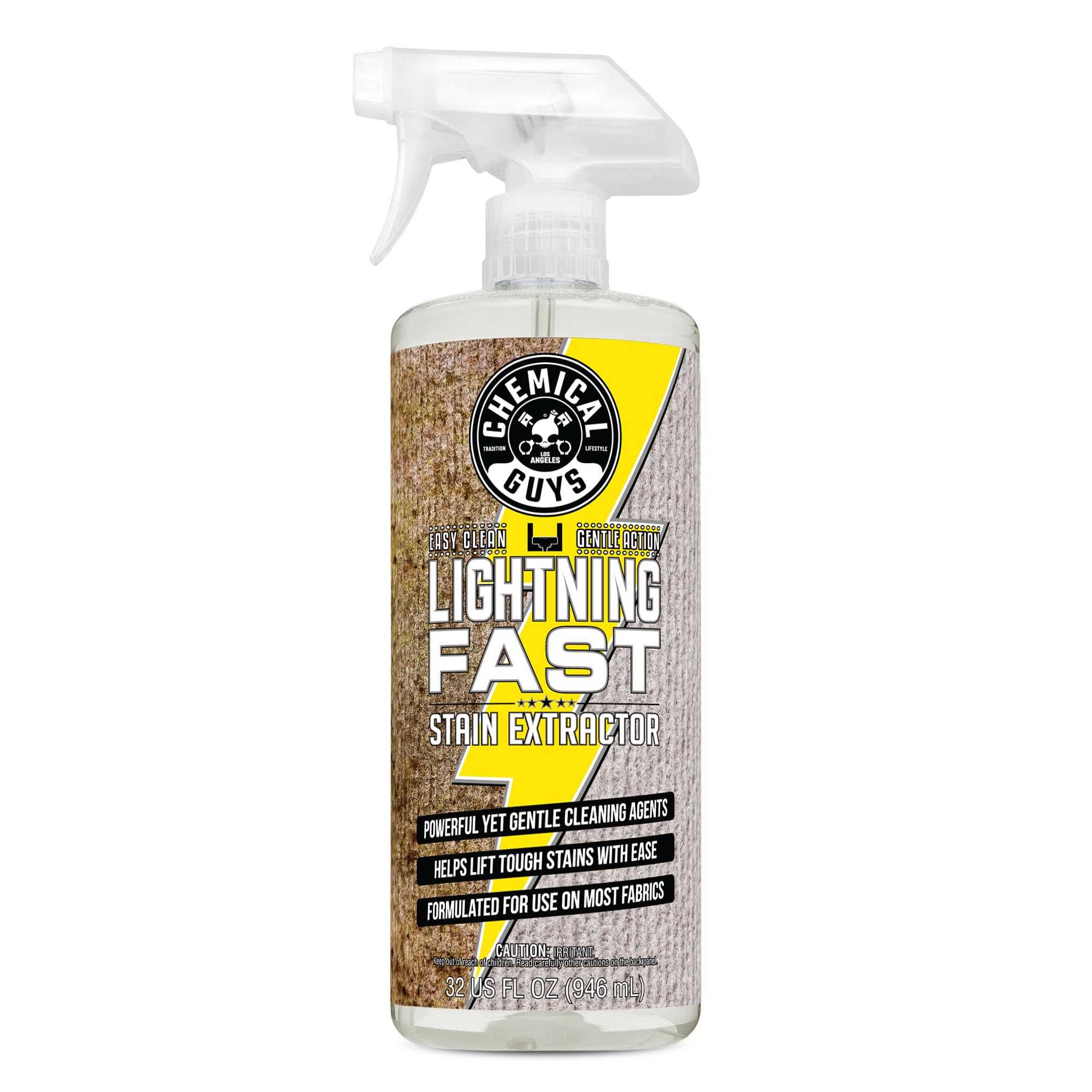 Chemical Guys Lightning Fast Carpet and Upholstery Stain Extractor, (Fabric, Upholstery, & Carpet), Safe for Cars, Home, Office, Furniture & More, 32 fl oz, Fresh Scent