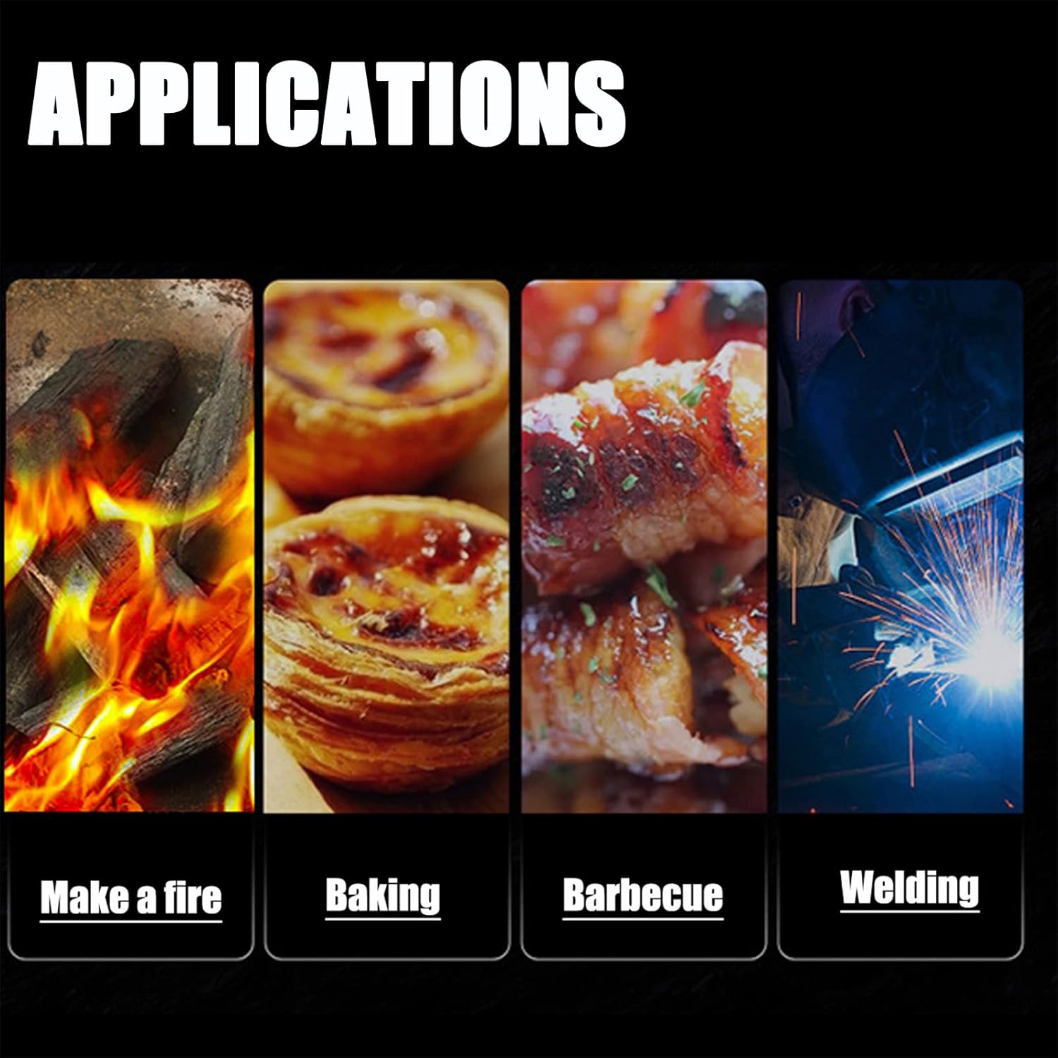Torch Lighter with Powerful Dual Jet Flame, Butane Cigar Lighters Refillable Gas Lighter Windproof Cooking Lighters for Campfire BBQ Smoking (Butane NOT Included)