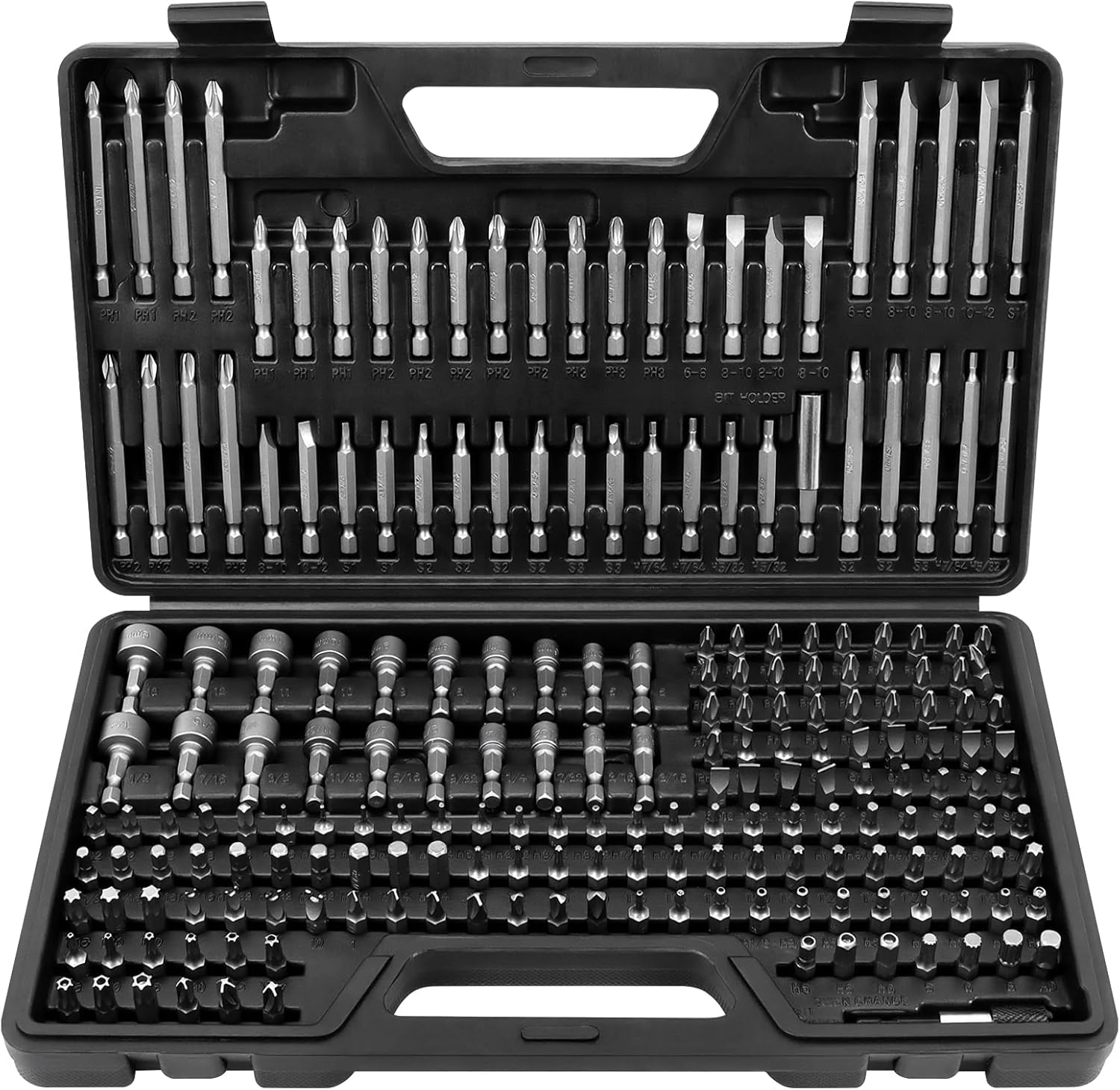 TOMMARS 208-Pc Master Screwdriver Bit Set, 1/4" Hex Shank Screwdriver Bits, Nut Driver and Security Bit Set - Image 8