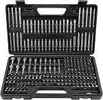 TOMMARS 208-Pc Master Screwdriver Bit Set | Clutch, Hex, Phillips, Slotted, Spanner, Spline, Square, Torq-Set, Torx, Tri-Wing,S2 Steel, 1/4" Hex Shank Bits