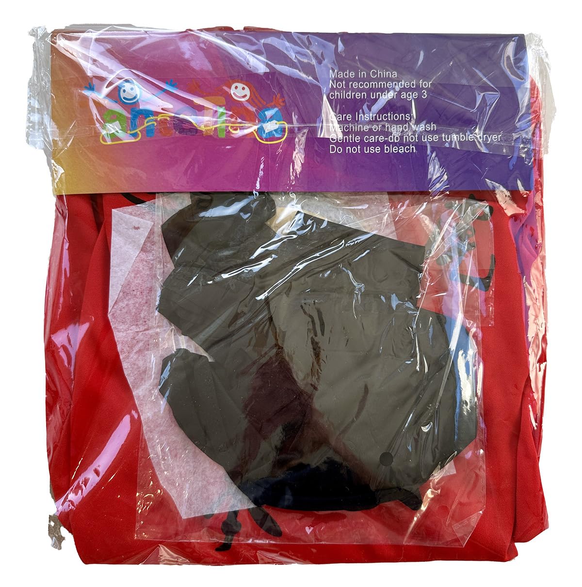 Tante Tina Costume da Ninja per Bambino - Ninja Costume con Cappuccio, Maniche Lunghe, Pantaloni e Cintura - Rosso/Nero - Taglia L (140) - Indicato per i Bambini dai 7 ai 10 Anni