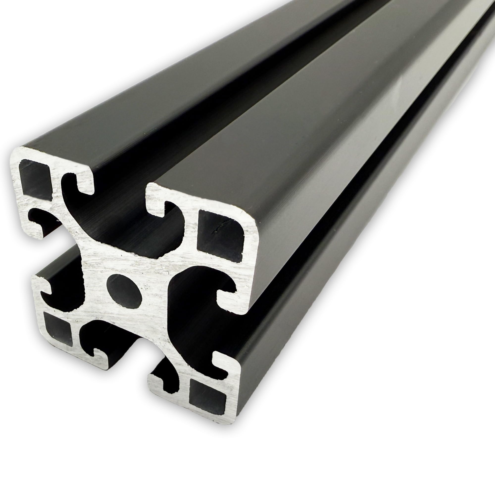 Aluprofil 40x40 mm | Nut 8 | 3 Stück mit 2 Meter = 6 Meter | schwarz eloxiert E6/C35 | Aluminium Profil | Nutenprofil | Aluprofil | Alu Profil | Leicht | Montagesystem |