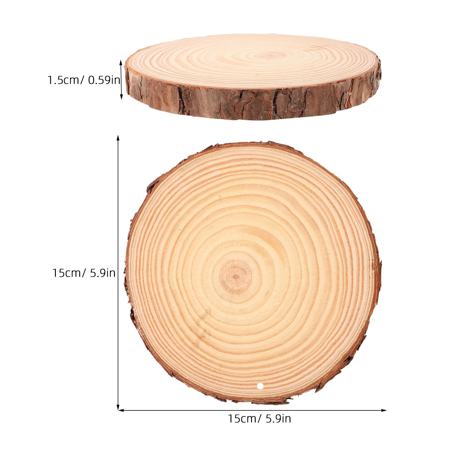 GALPADA 5 Stück Teiliges Runde Holzscheiben Natürlich Unbehandelt mit Rinde für DIY Basteln Tischdeko Untersetzer Vielseitige Holzchips für Kreative Wohnraumgestaltung