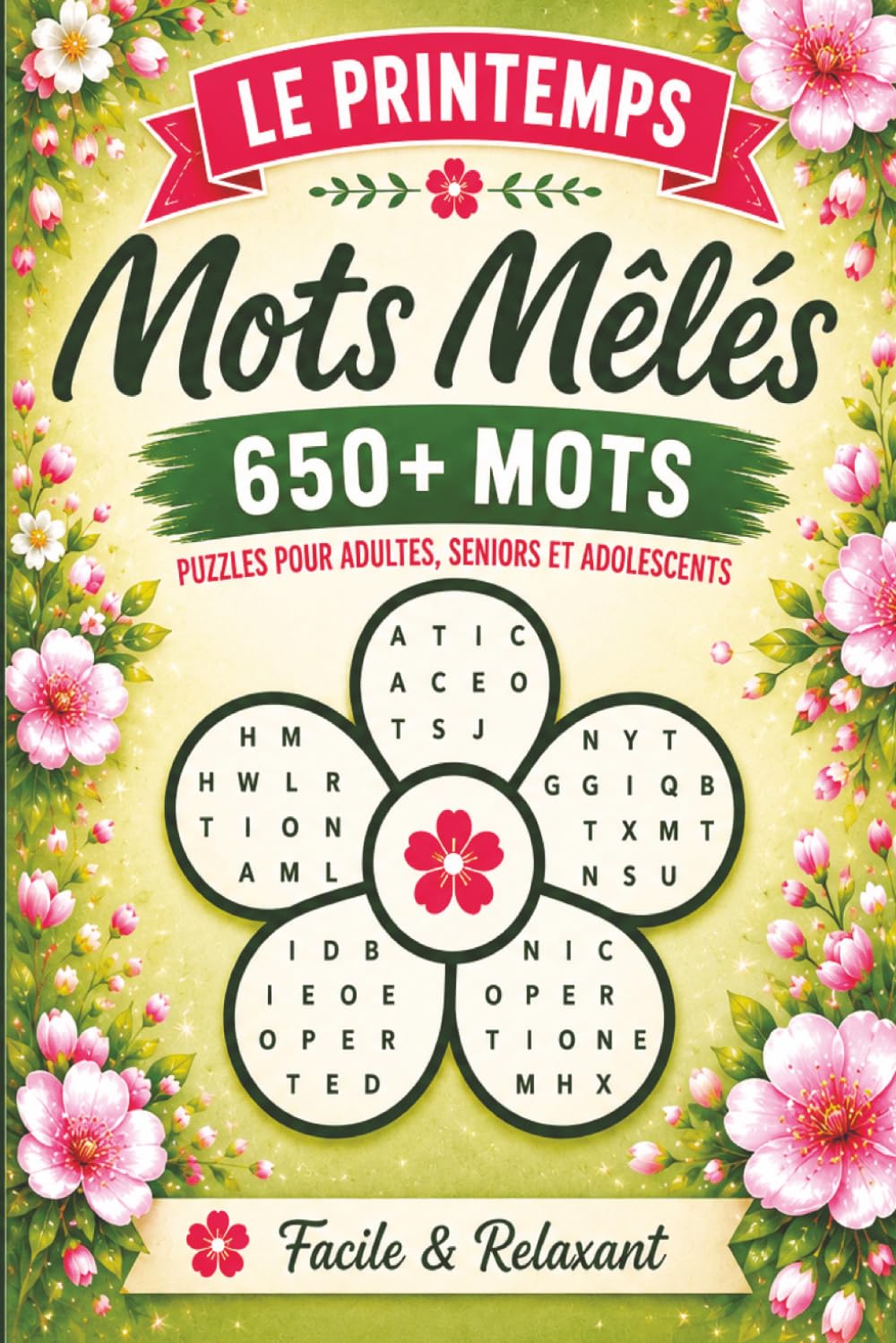 Mots Mêlés Le Printemps: Mots Mêlés Adultes & Seniors & Jeunes | 50+ Grandes Grilles Thématiques | Gros Caractères | Détente, Concentration & Plaisir Printanier