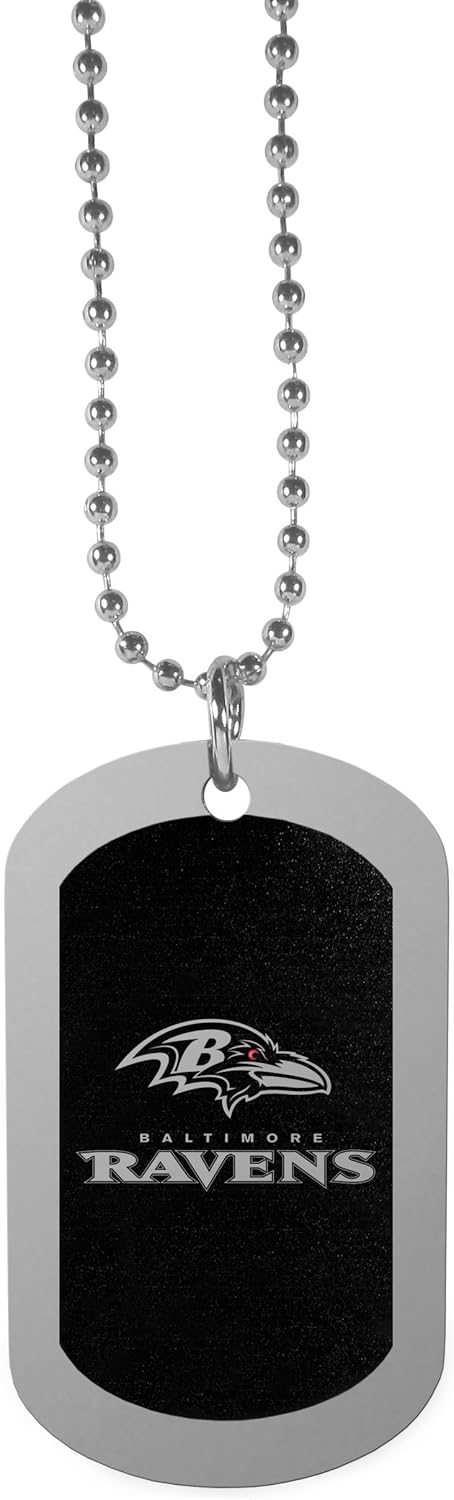 NFL Siskiyou Sports Fan Shop Denver Broncos Chrome Tag Necklace 26 inch Black : Sports & Outdoors