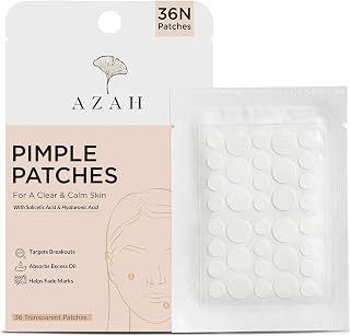AZAH Pimple Patch | Salicylic Acid & Hyaluronic Acid Acne Patches For Face| 36 Transparent Pimple Patches | Targets Breako... Price In India