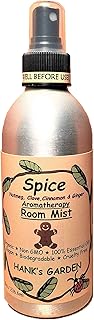 SPICE Aromatherapy Room Spray Mist - NATURAL Ginger Bread or Pumpkin Pie Aroma - Nutmeg, Clove, Cinnamon & Ginger Essential Oils - Vegan, Organic, Biodegradable, Non GMO (8 oz / 236.6 ml)