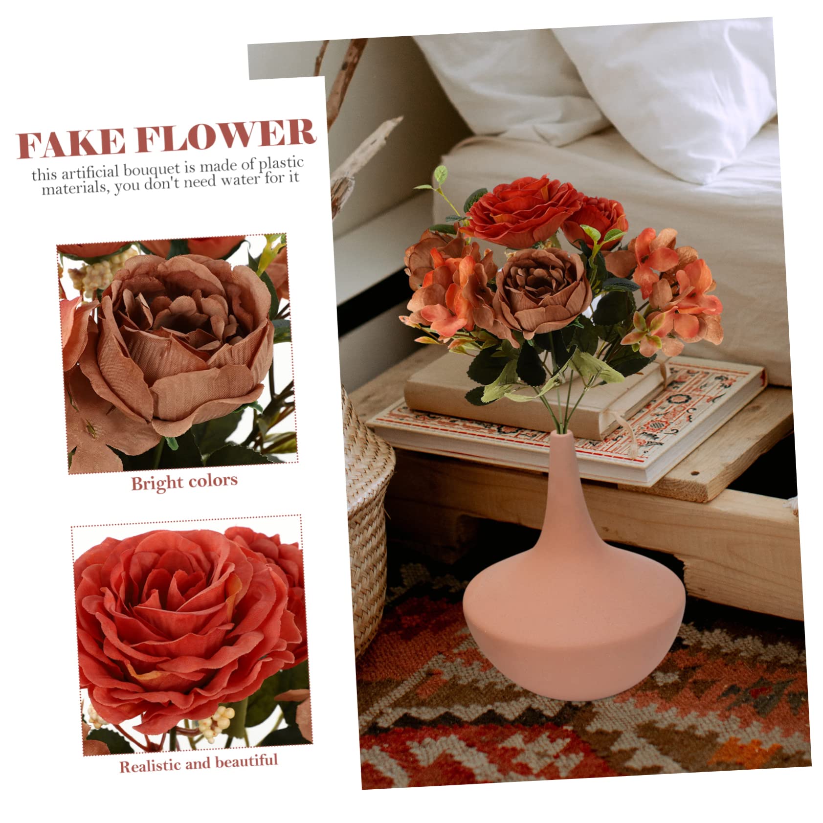 ABOOFAN 6 Stück Künstliche Pfingstrosen Hochzeits Party Künstliche Blumen Schmücken Simulationsstrauß Heimblume Heimdekoration DIY Blumen Kreative