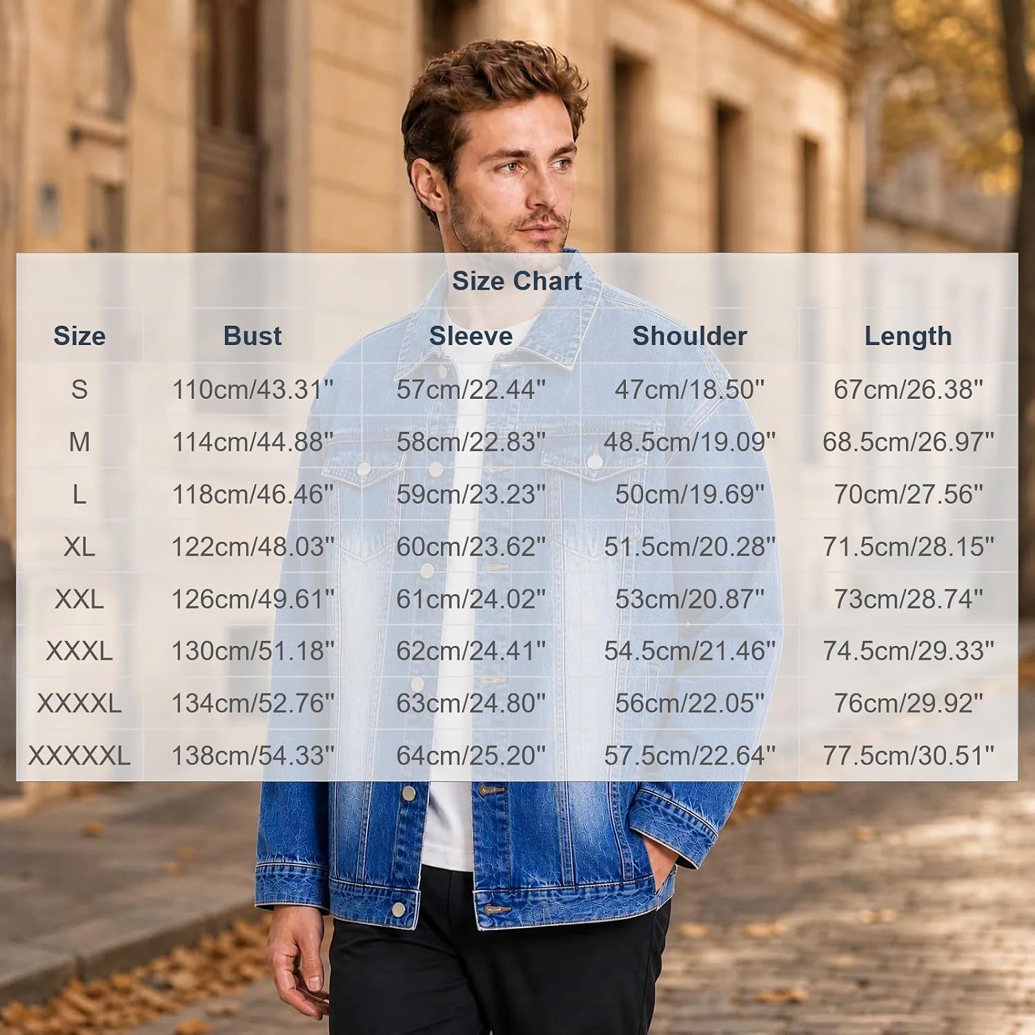 Men's Button Front Denim Jacket Collared Retro Loose Trucker Coat