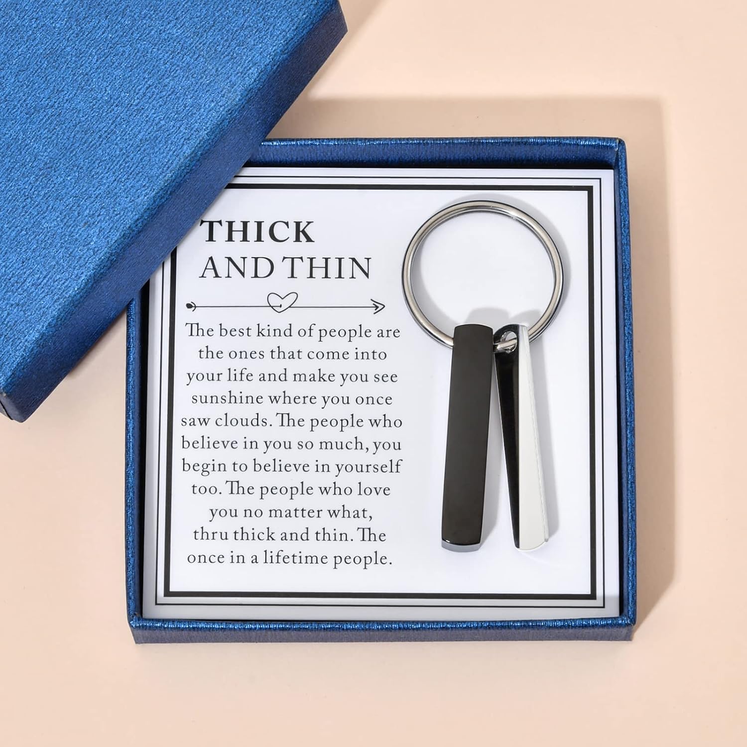 Thick And Thin Keychain for Best Friend, Women & Men, Sentimental Friends Gifts, Sisters Tribe Friendship Gift thumbnail