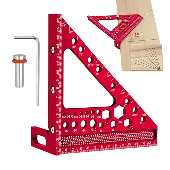 Multi Angle Square 3D Protractor Try Square Carpenter's Mitre Square Adjustable Woodpeckers Tools for Furniture Construction Drawing Workshop Levelling Alignment Rafters Cut