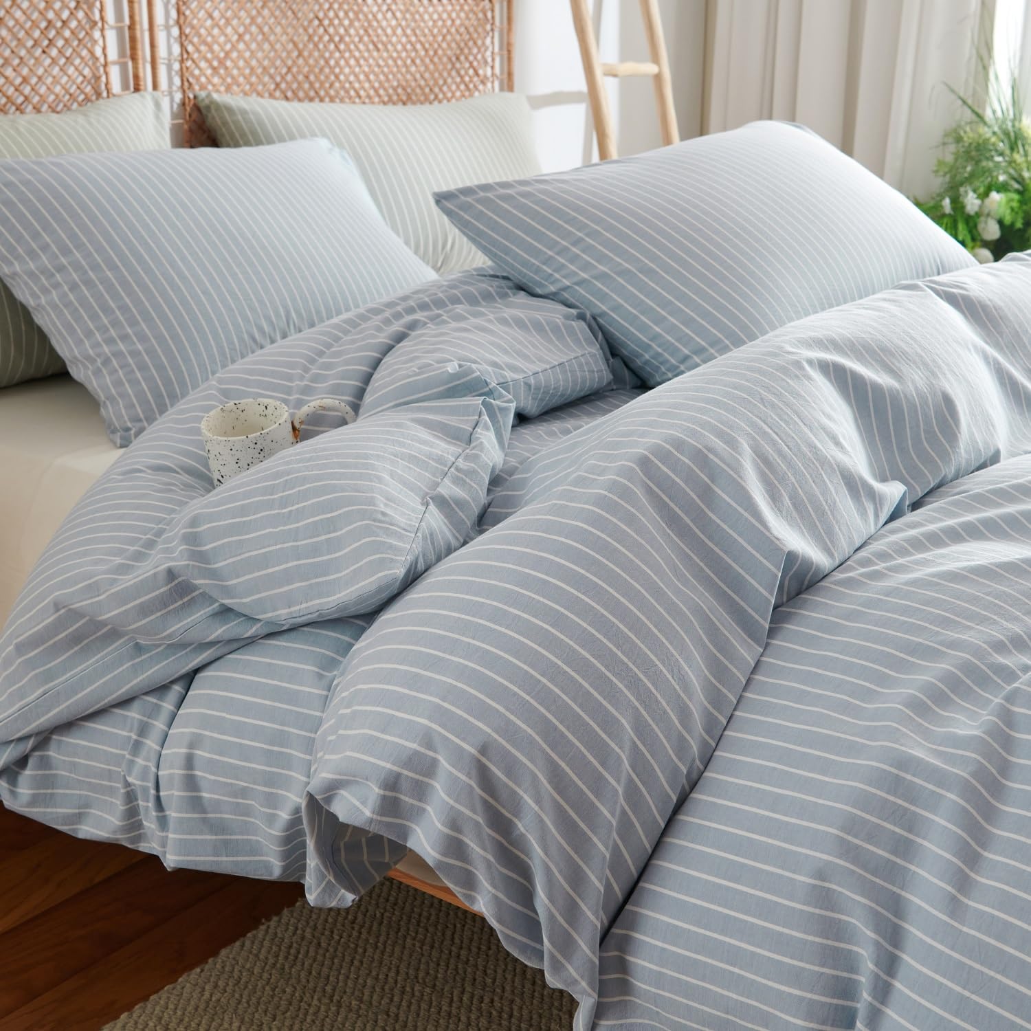 Sedefen Bettwäsche 135x200 cm Baumwolle Beige,Oeko-TEX zertifizierte Bettwäsche Set,Baumwollbettwäsche mit Reißverschluss und 1 Kissenbezug 80x80 cm