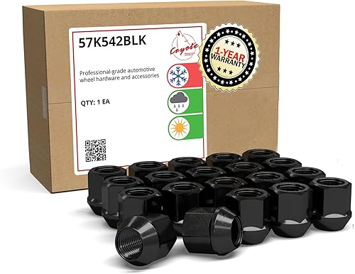 Wheel Accessories Parts Juego de 20 tuercas negras de extremo abierto de 12 pulgada de largo, asiento de cono de bellota 1316 hexagonal, tuerca de