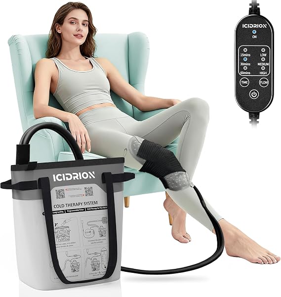 Cold Therapy Machine, Programmable Ice Machine For Knee After Surgery, Portable Knee Replacement Recovery System, Cryotherapy Pain Relief With Pad