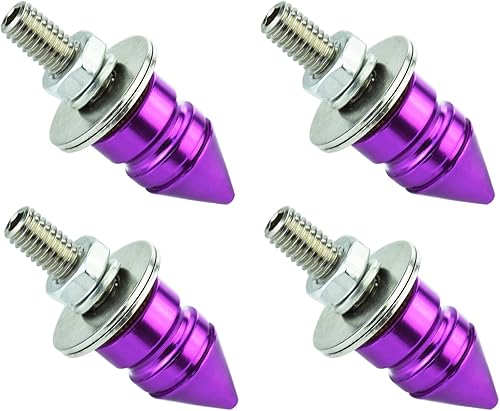Abfer Spike - Juego de tornillos antirrobo para placa de matrícula de motocicleta, 4 piezas de pernos decorativos para la mayoría de vehículos,