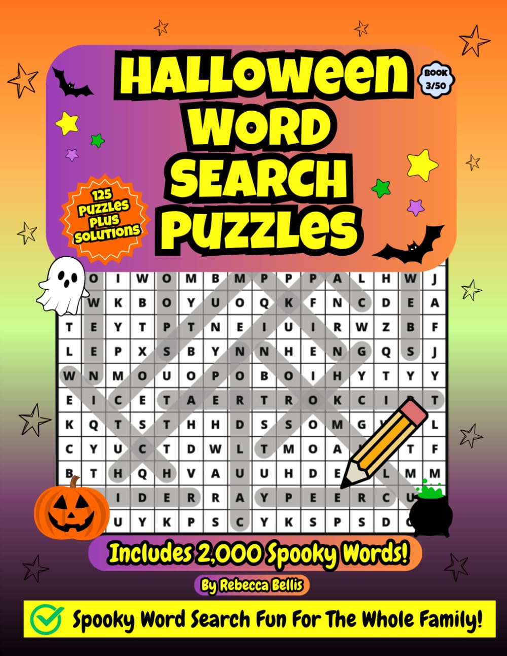Halloween Spooky Word Search Puzzle Book For All Ages: 125 Relaxing Puzzles with 2,000 Words to Find Plus Full Solutions