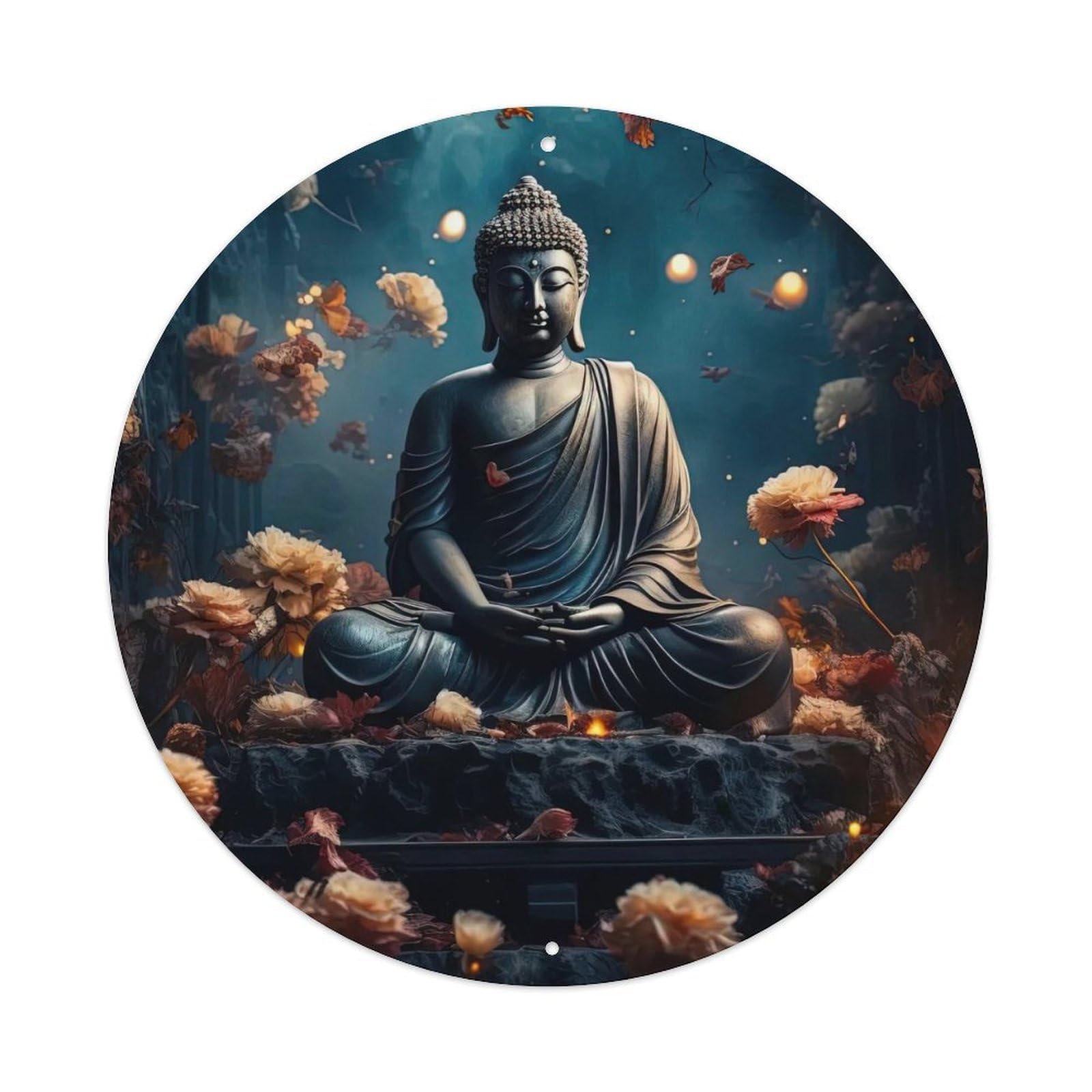 Zen Art Buddha Candles Metal Tin Sign