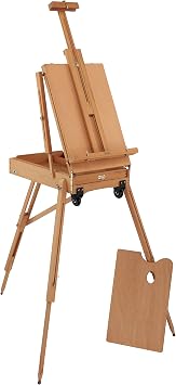 Creative Mark Monet Wooden French Walnut Color Easel & Sketchbox- Portable Lightweight Art Easel with Storage for Adults - Ideal for Drawing, Painting - Includes Palette, Supports Canvas up to 32"
