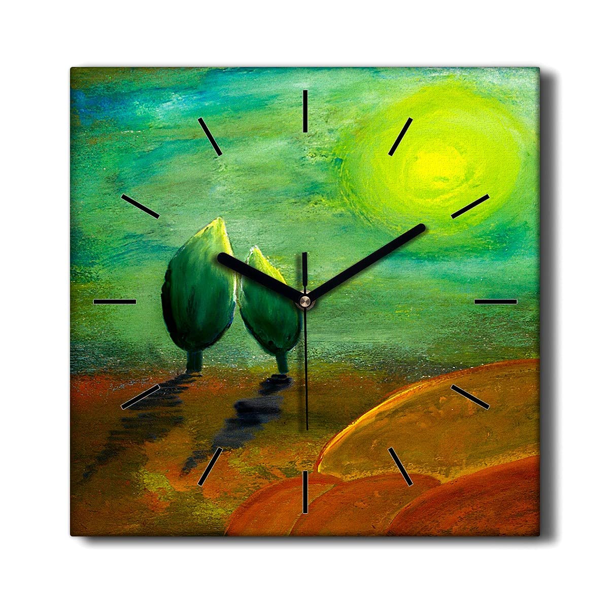 Horloge murale toile sans tic-tac Coloray pour une décoration de salon apaisante