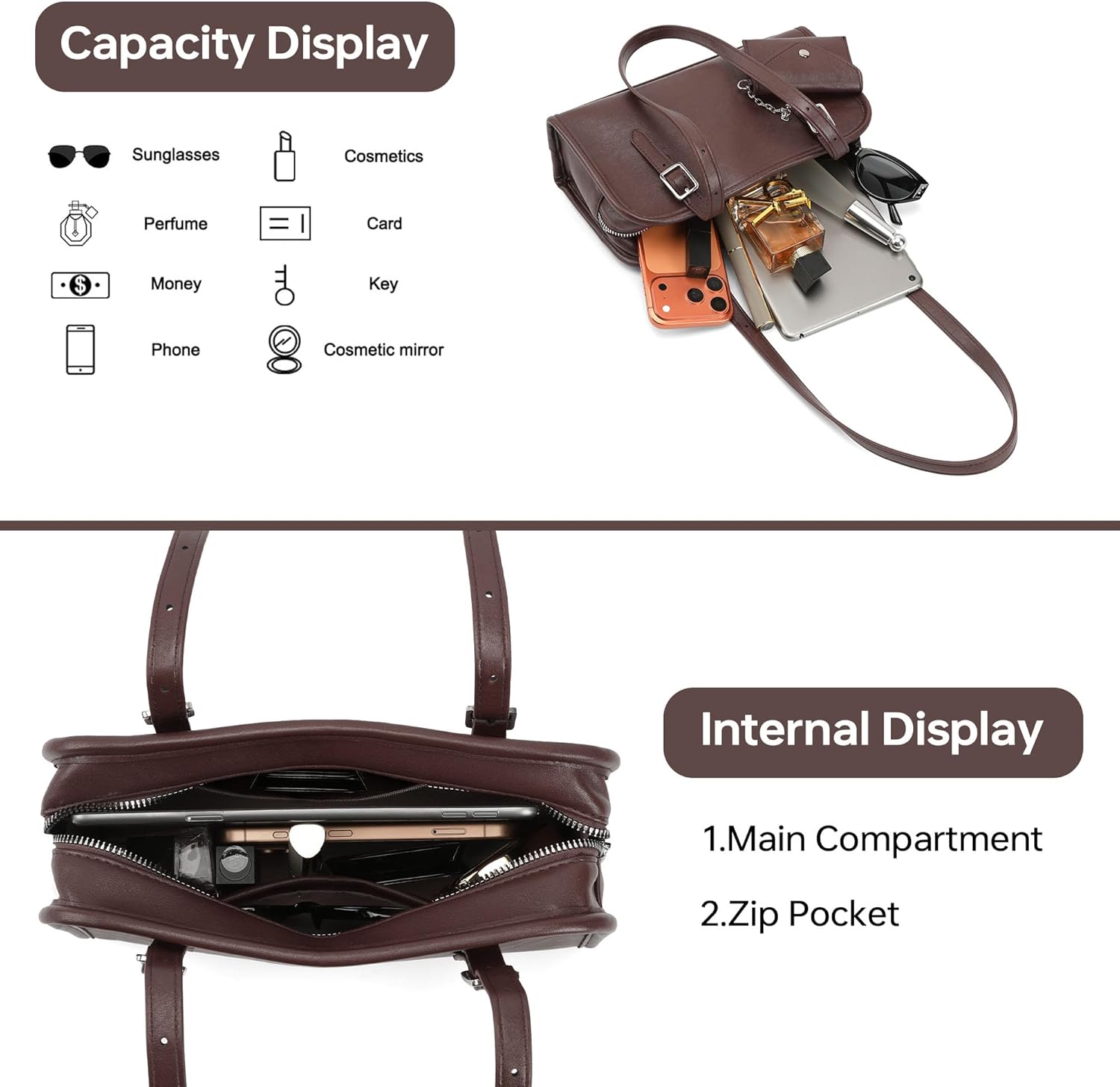 Swing Zip Bag Designer Shoulder Bag for Women Fashion Handbags for Women Small Purses with Adjustable Strap