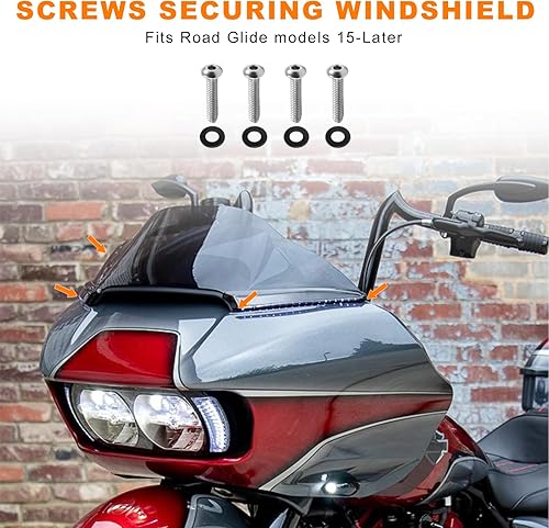 Miniatura 4 de Kit de tornillos de acero inoxidable para carenado interior de motocicleta, 18 unidades, para Harley Touring Street Glide, Electra Glide, Road Glide