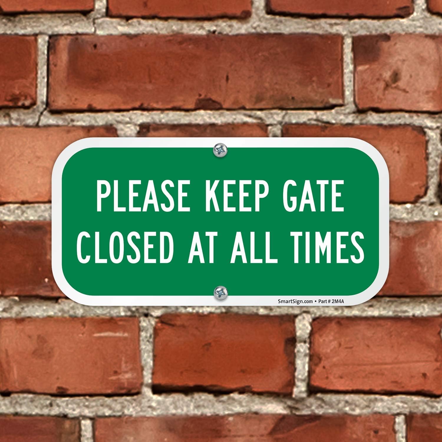 SmartSign "Please Keep Gate Closed At All Times" Sign | 6" x 12" Aluminum