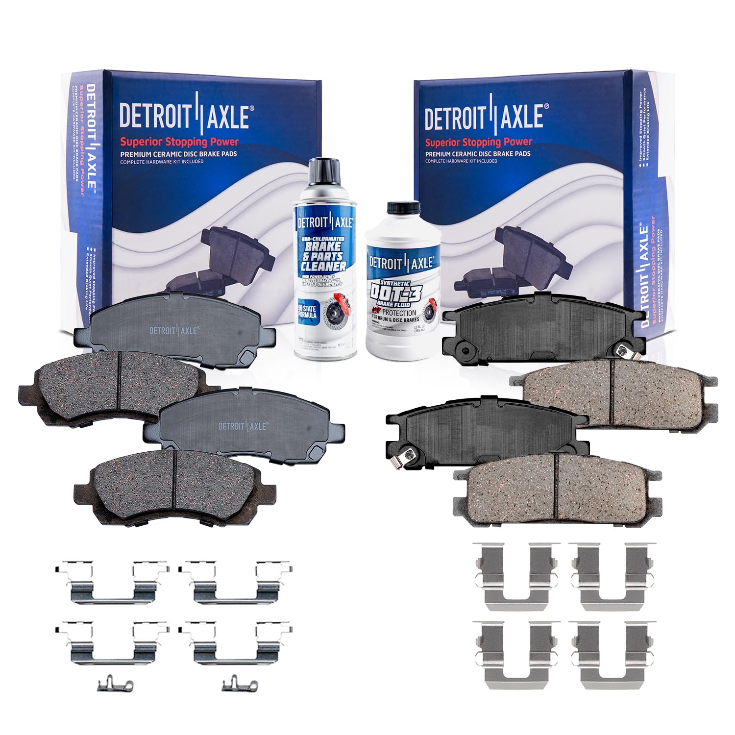 Detroit Axle - Brake Pads for 1997-1999 Subaru Legacy Front and Rear