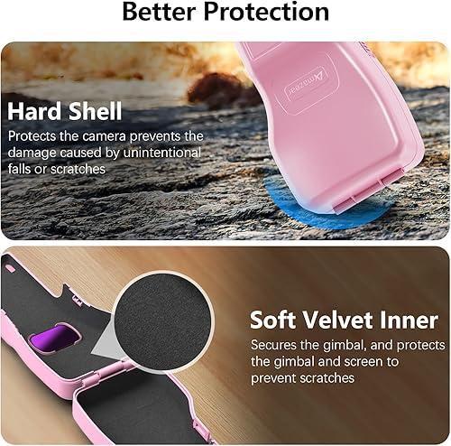 Miniatura 4 de AMAZEAR Funda protectora de pantalla cardán para DJI Osmo Pocket 3 accesorios, DJI Pocket3 funda rígida con forro suave, diseño compacto, apertura y