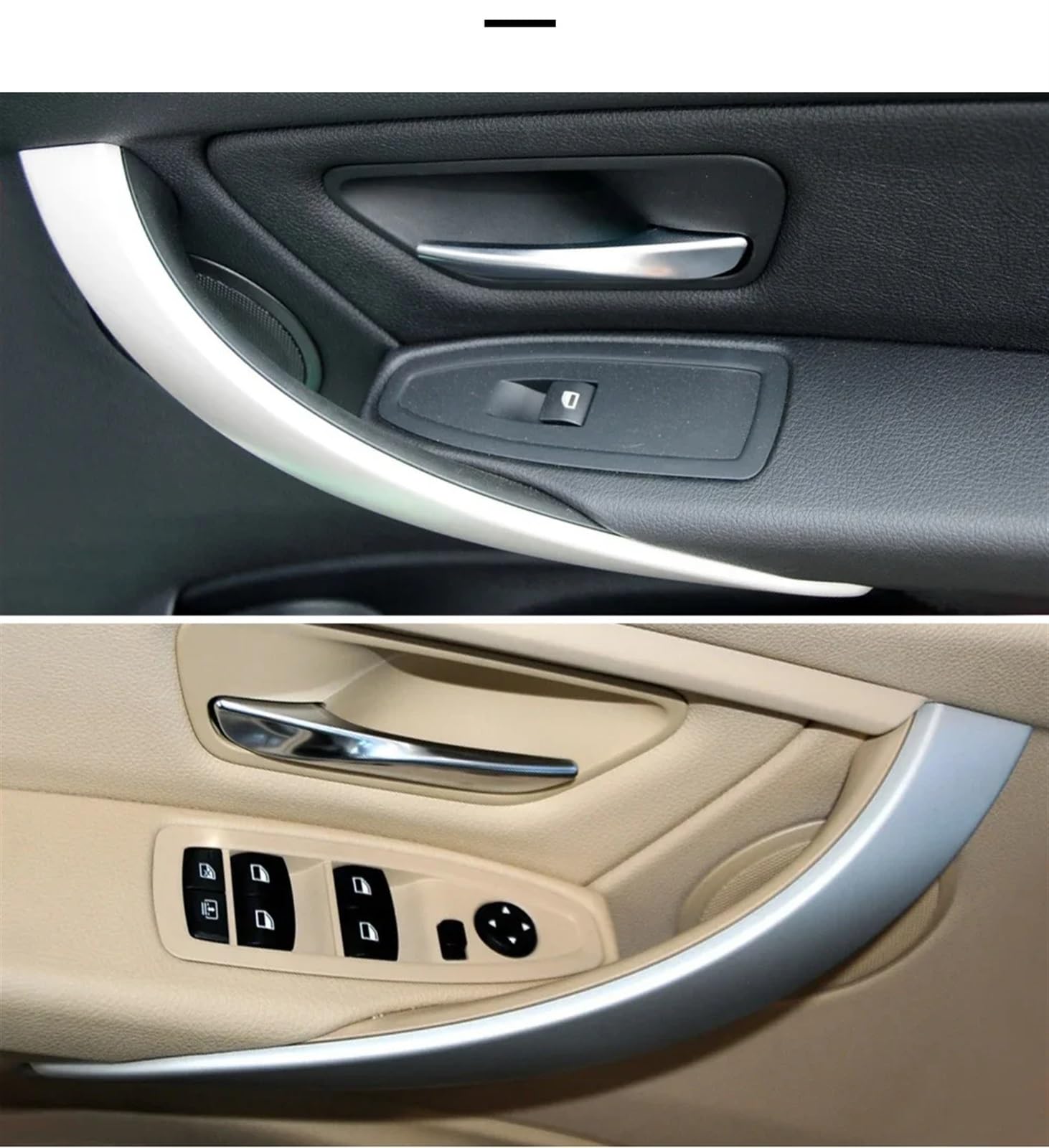 Auto Maniglia Interna Per BMW Serie 3 4 F30 F80 F31 F32 F33 F34 F35 F36 318i 320i 328i 330 4PCS Set Maniglia Per Porta Interna Auto All'interno Pannello Di Rivestimento Maniglia Interne Porta Auto(Ner