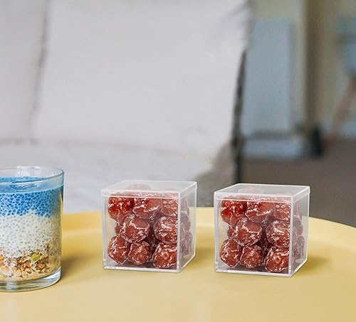 Miniatura 9 de dedoot Cajas de acrílico transparente, cubos cuadrados de plástico, paquete de 4 cajas de almacenamiento de plástico pequeñas con tapa, 2.2 x 2.2 x