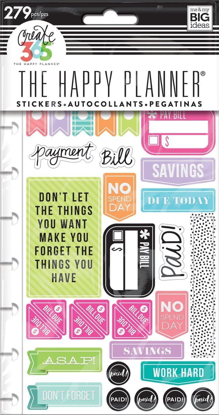 me & my BIG ideas PPSP-84 Create 365 The Happy Planner Snap in Sticker Pad, Get Paid