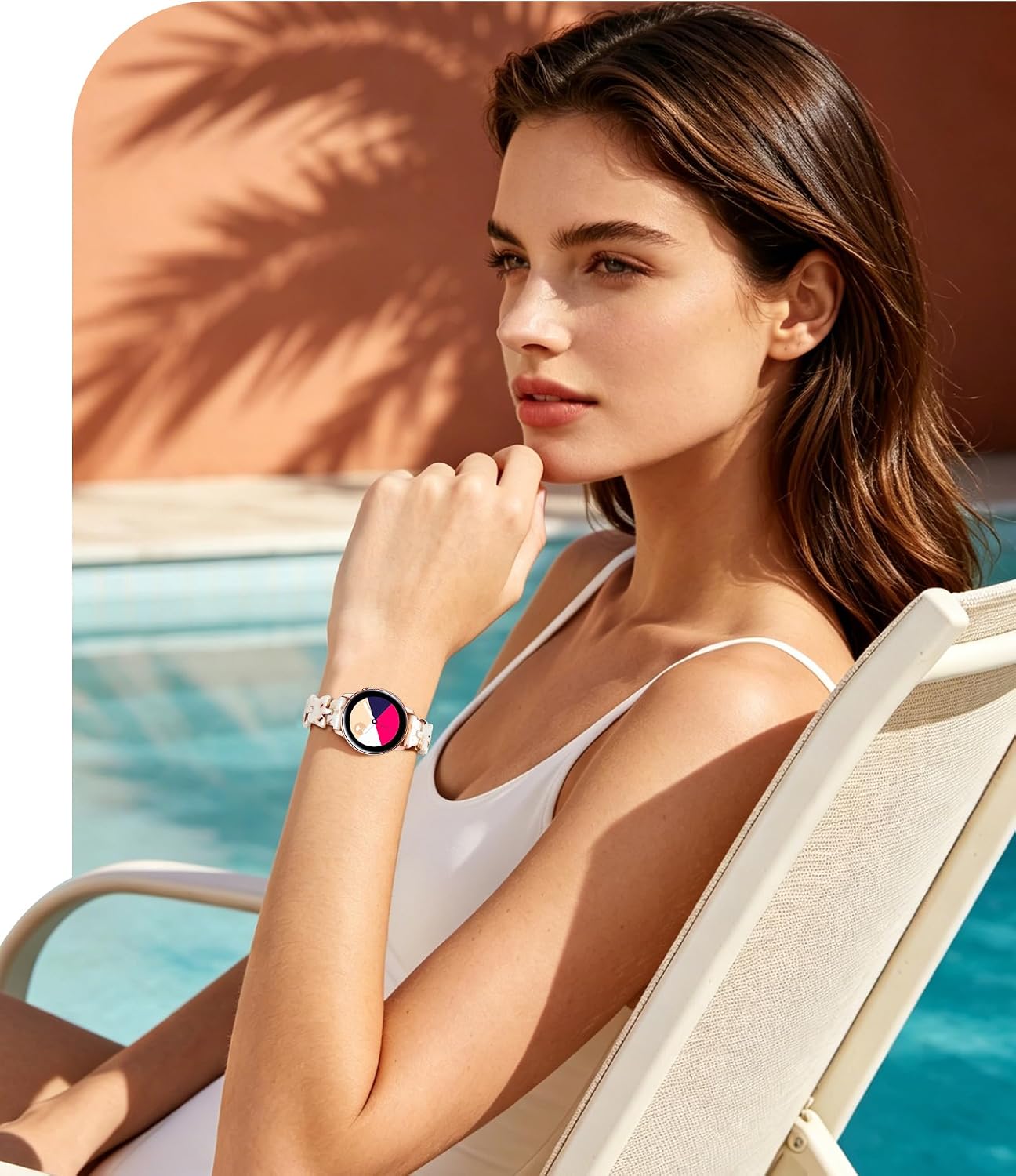 BINLUN Resin Watch Band Butterfly Design 12mm 14mm 16mm 17mm 18mm 20mm 22mm Quick Release Lightweight Replacement Band Dressy Watch Bracelet for Smartwatch