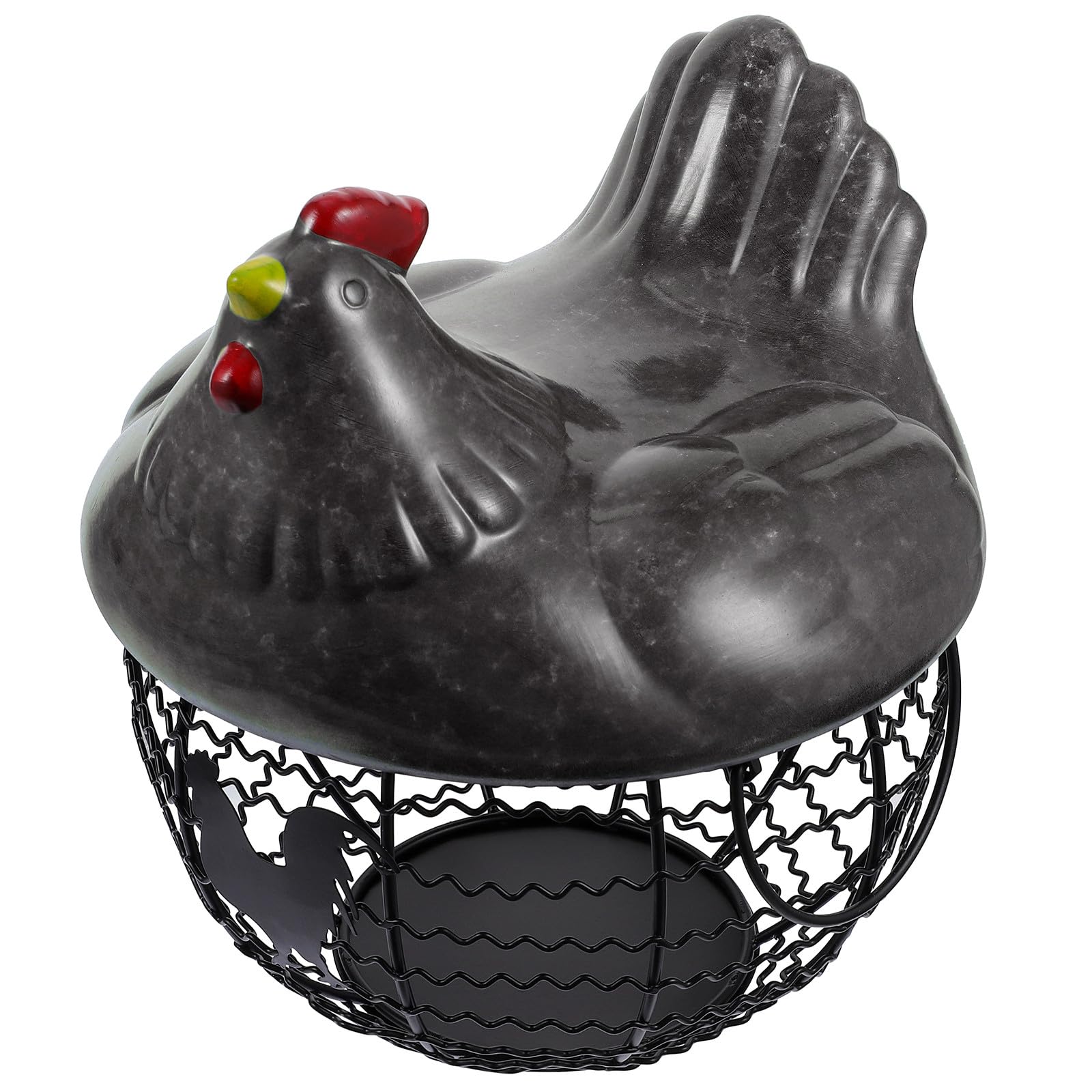 Cesta para huevos de estilo rústico: frutero de hierro natural para almacenamiento de cocina