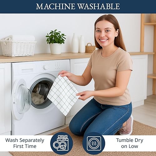 Miniatura 6 de LANE LINEN Juego de 4 paños de cocina 100% algodón para secar platos, 18 x 28 pulgadas, toallas de mano de cocina, paños de cocina absorbentes,