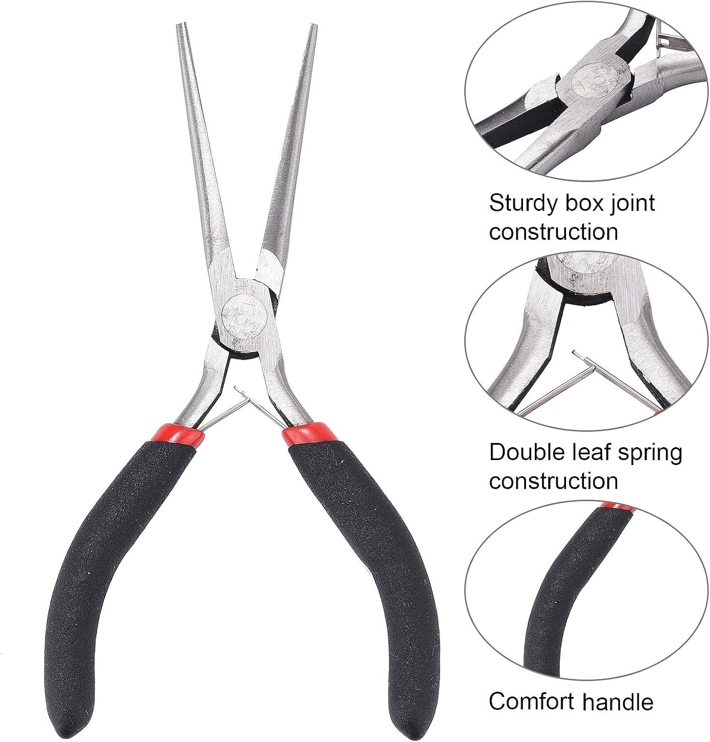 Long Chain Nose Pliers 5.9 inch Needle Nose Pliers Comfort Grip for Bending Wire Fixation Wrapping Beading DIY Making