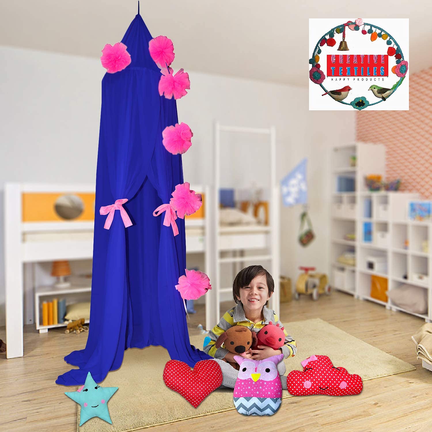 Creative Textiles Cotton Hanging Canopy (Blue) - Image 2 thumbnail