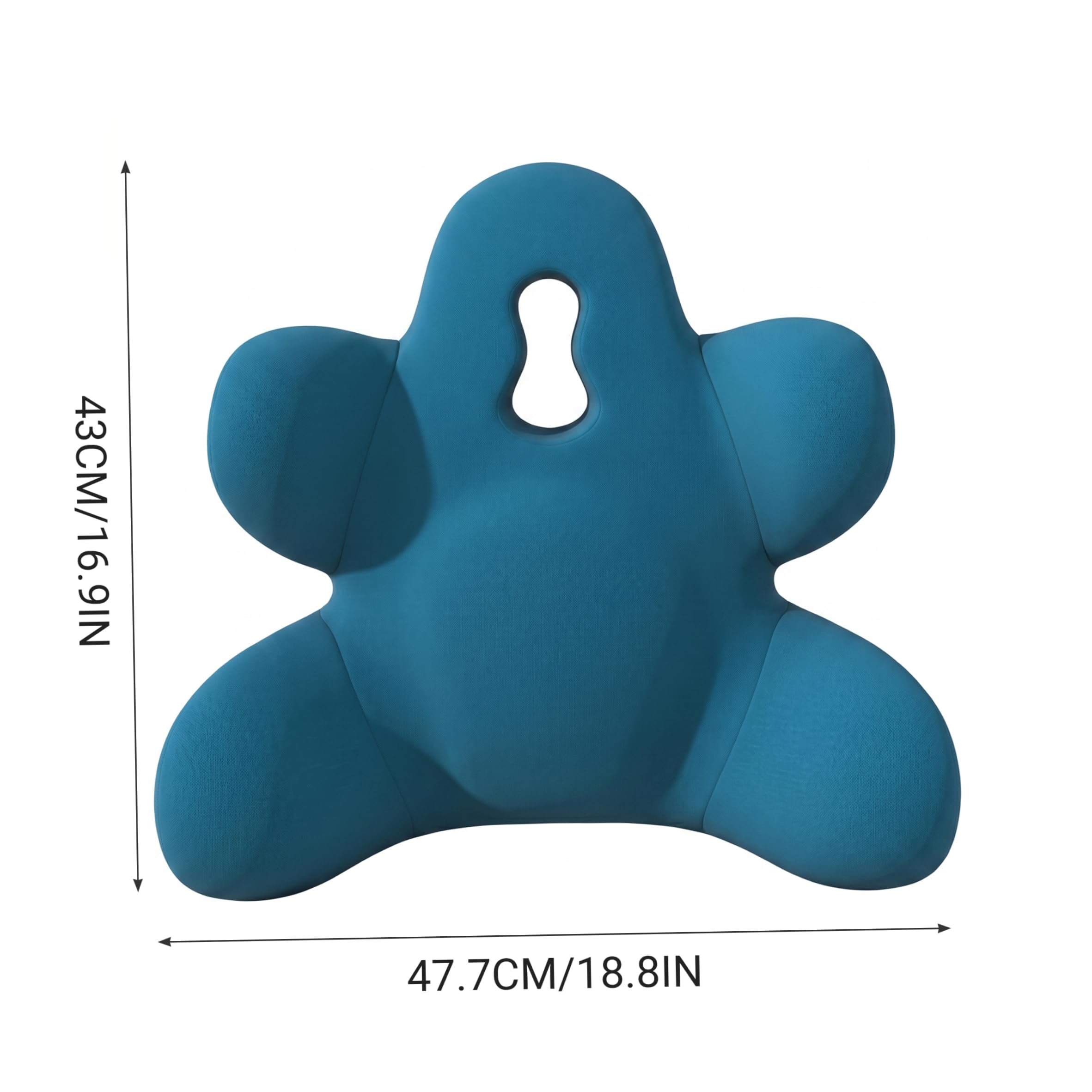 Almohada lumbar ergonómica para silla cojín de soporte para la espalda de silla de oficina espuma viscoelástica de alta densidad azul pavo real 18.89x16.93x6.30in Almohada lumbar para soporte
