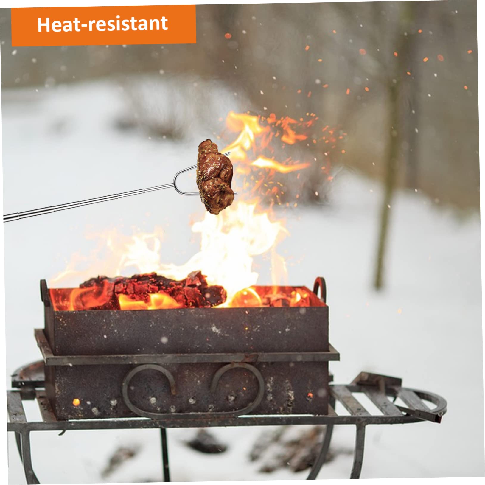 ibasenice 12pc Telescoping Bbq Forks Set Stainless Steel Grill Utensils for Bbq Parties Camping Picnic