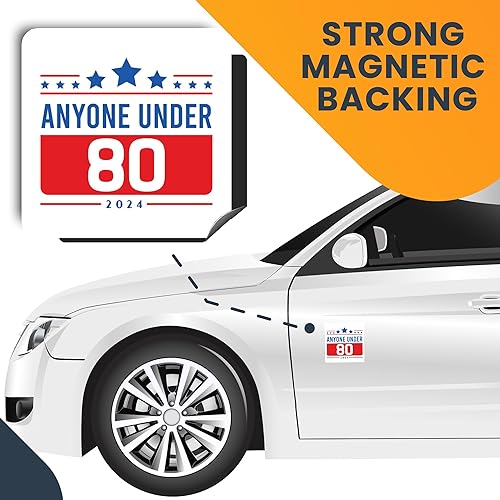 Miniatura 6 de Magnet Me Up Anyone Under 80 2024 - Calcomanía magnética política, 5 pulgadas, imán automotriz resistente perfecto para republicanos, demócratas,