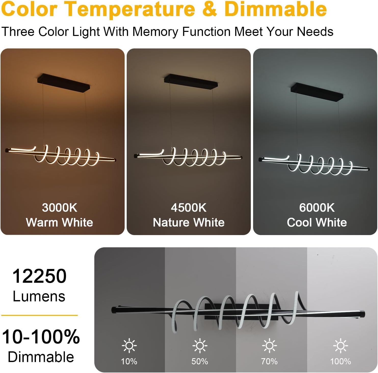 Black Modern Chandelier,Dimmable Black Led Chandelier for Dining Room Light Fixture Over Table Modern with Remote,Height Adjustable Dining Room Chandelier Ceiling Hanging Led Modern Ceiling Lamps
