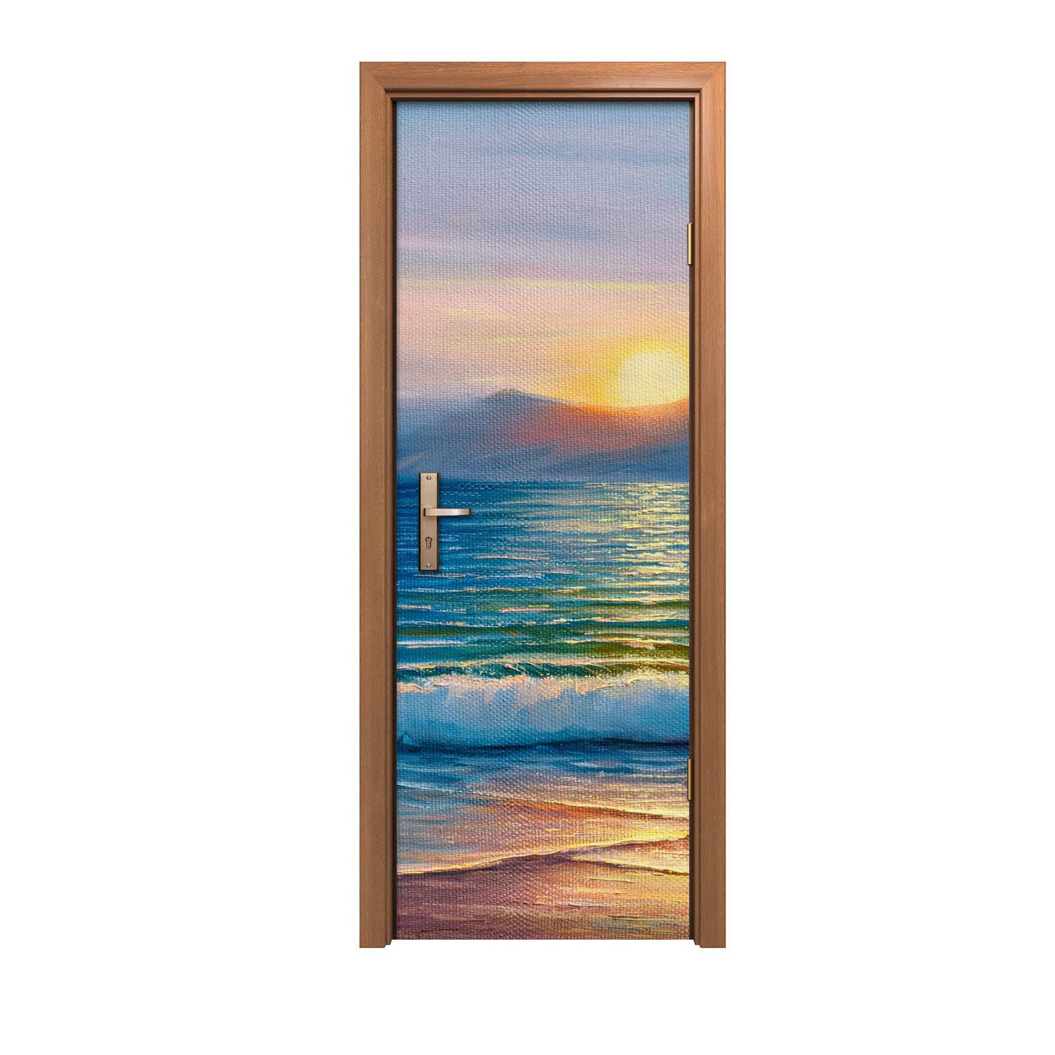 Autocollant de porte marine decoration murale design d'interieur ocean 70x200cm