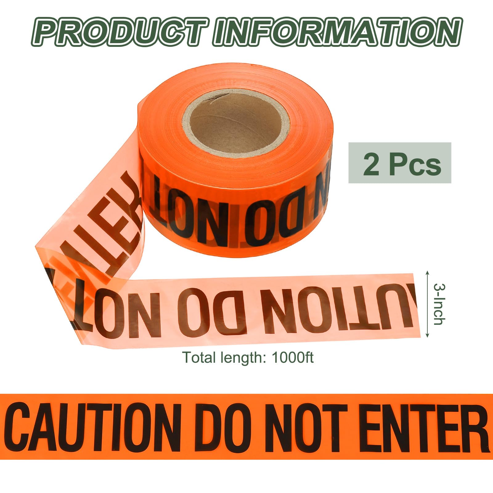 YOKIVE 1000ft x 3" Warning Tape - Image 2