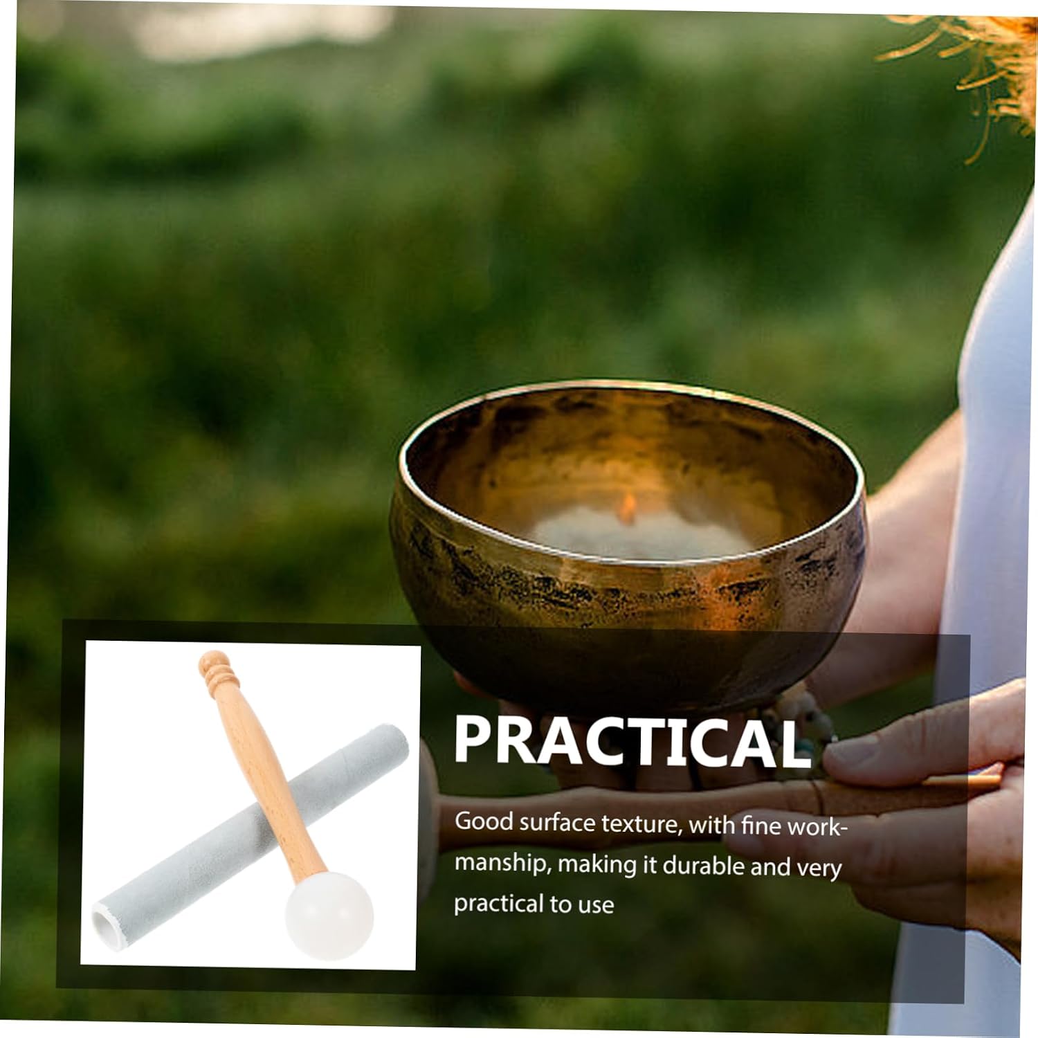 Singing Bowl Stick Tibetan Chanting Bowls Mallet Sound Mallet for Yoga