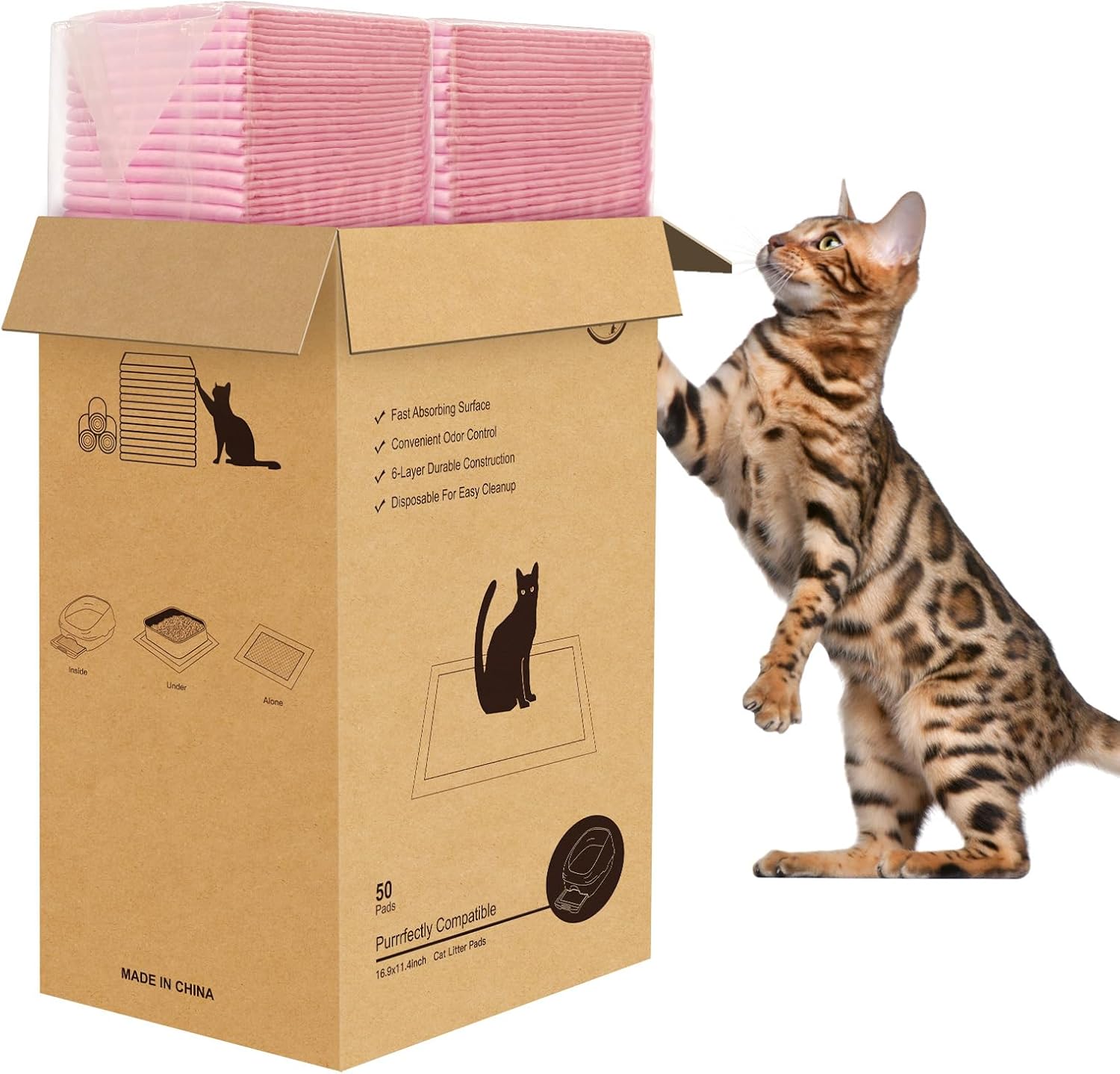 YONKFUL 16.9x11.4 Inch Cat Pad Refills for Tidy Cats Breeze